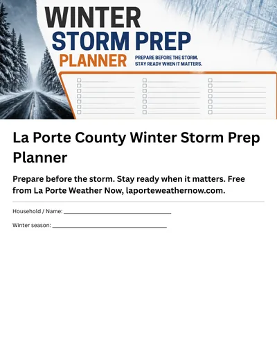 The planner's cover: Winter Storm Prep Planner, La Porte County